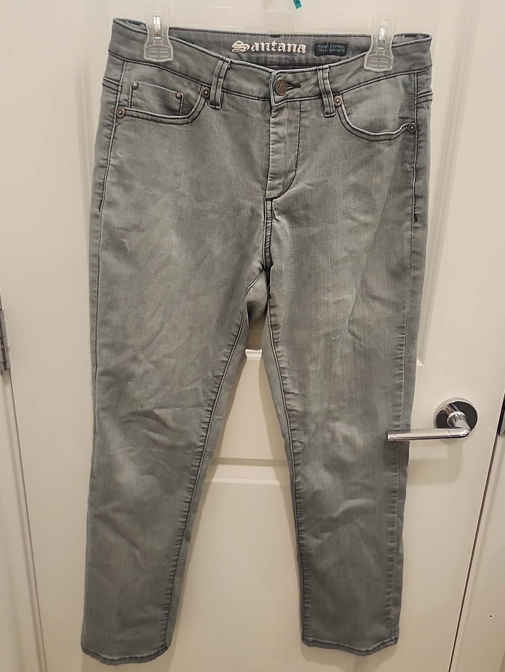 Santana Tummy Control Women's Grey Skinny Jeans Cotton Blend Size 10x30L